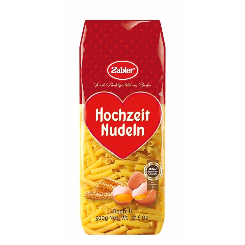 ZABLER HOCHZEIT NUDELN ROEHRLI 500G