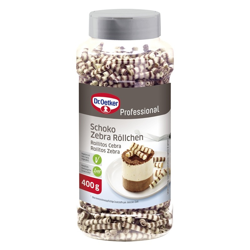 DR. OETKER PROFESSIONAL SCHOKO - ZEBRA - ROELLCHEN 400G