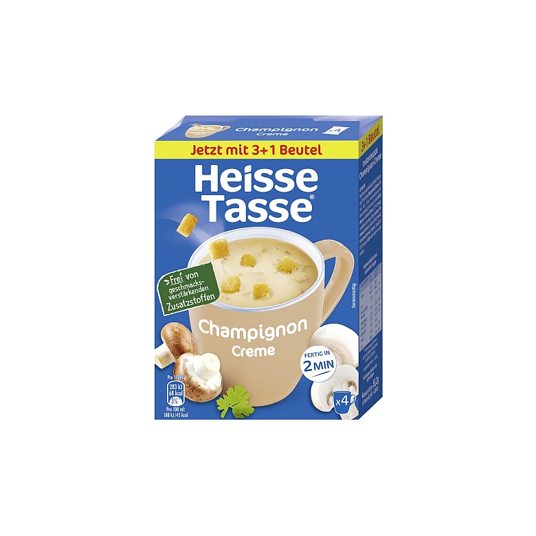 ERASCO HEISSE TASSE CHAMPIGNON CREME 4 X 13.8G